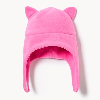 Chapeau de trappeur chat en micromolleton - Rose