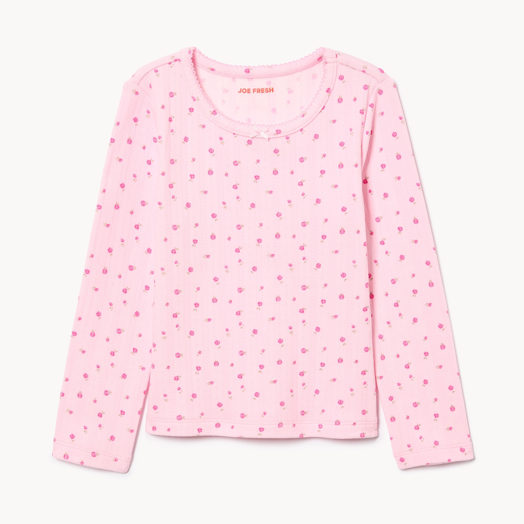 Toddler Girls' Pointelle Long Sleeve Top