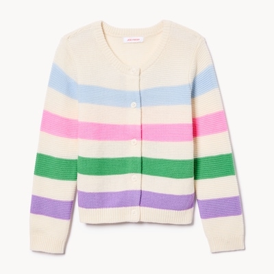 Cardigan rayé pour petites filles - Blanc Cassé