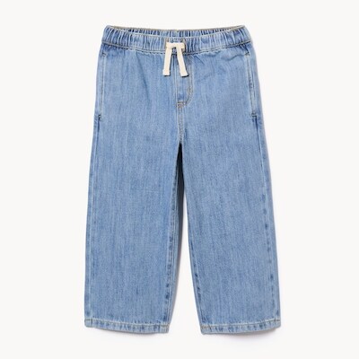 Jean à jambe large pour petites filles - Laver Pâle