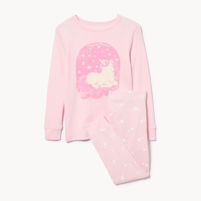 Toddler Girls' Ribbed Sleep Set - Light Pink