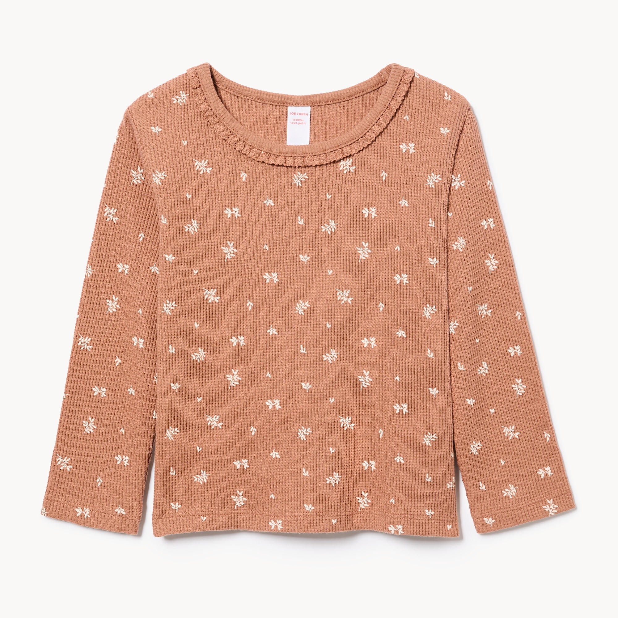 Toddler Girls' Waffle Knit Long Sleeve Top