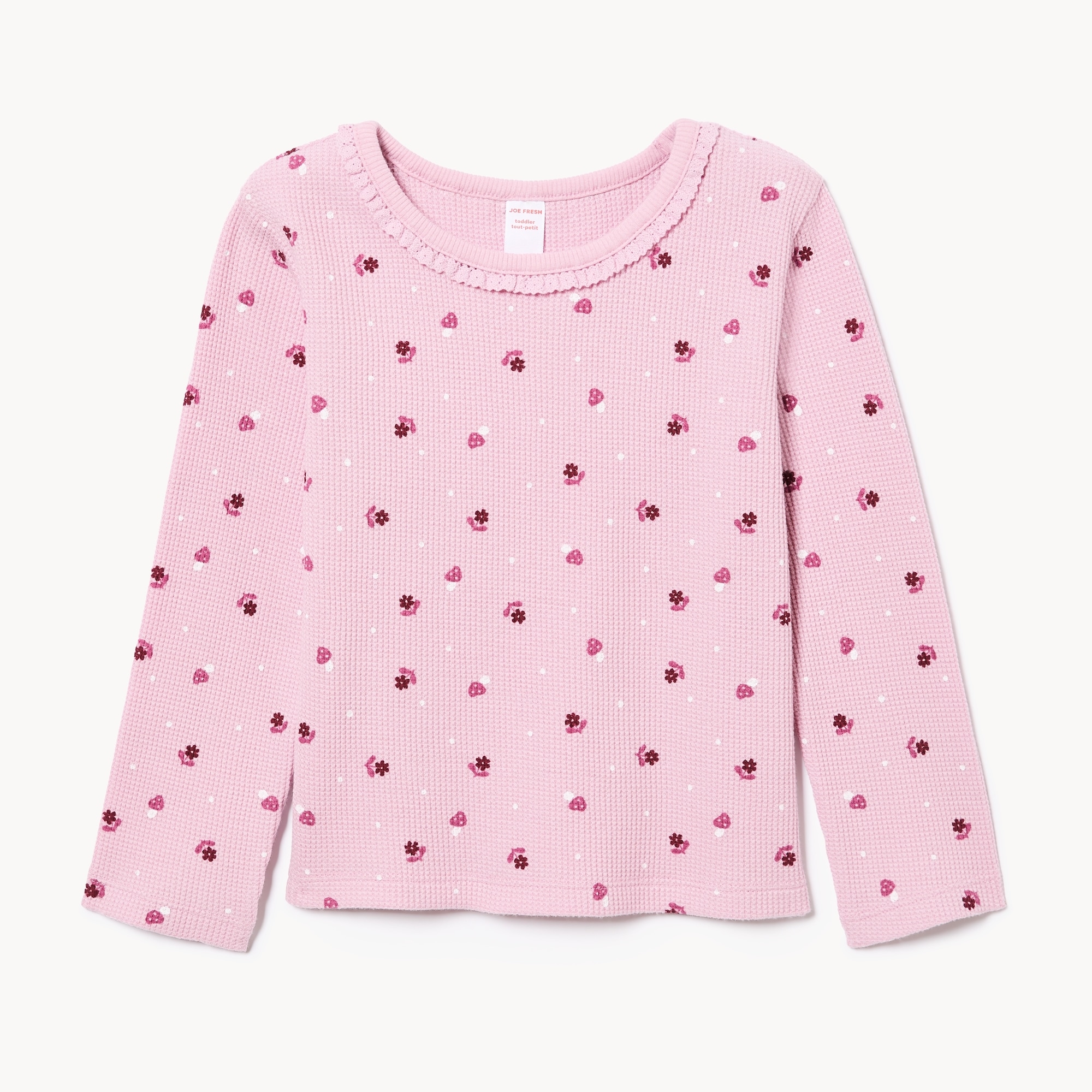 Toddler Girls' Waffle Knit Long Sleeve Top