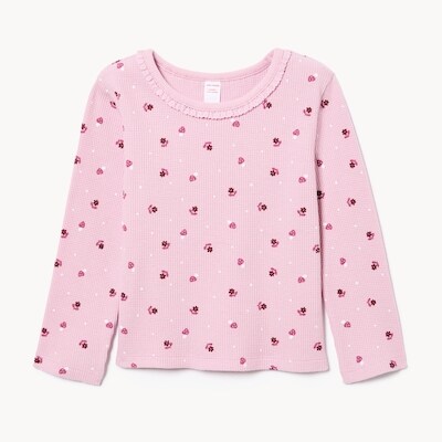 Haut manches longues tricot gaufré, petites filles - Ouvert Violet