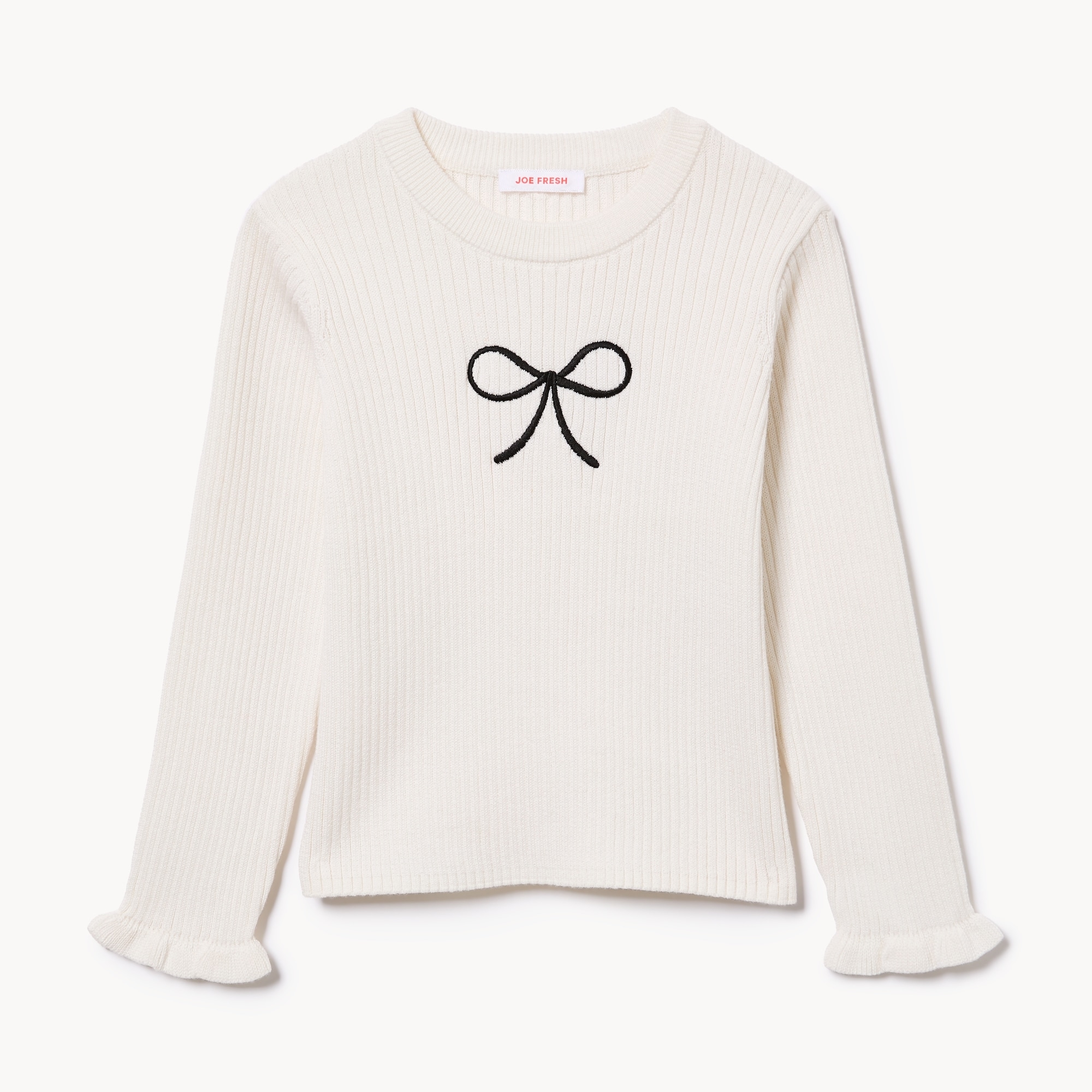 Toddler Girls' Ribbed Graphic Sweater