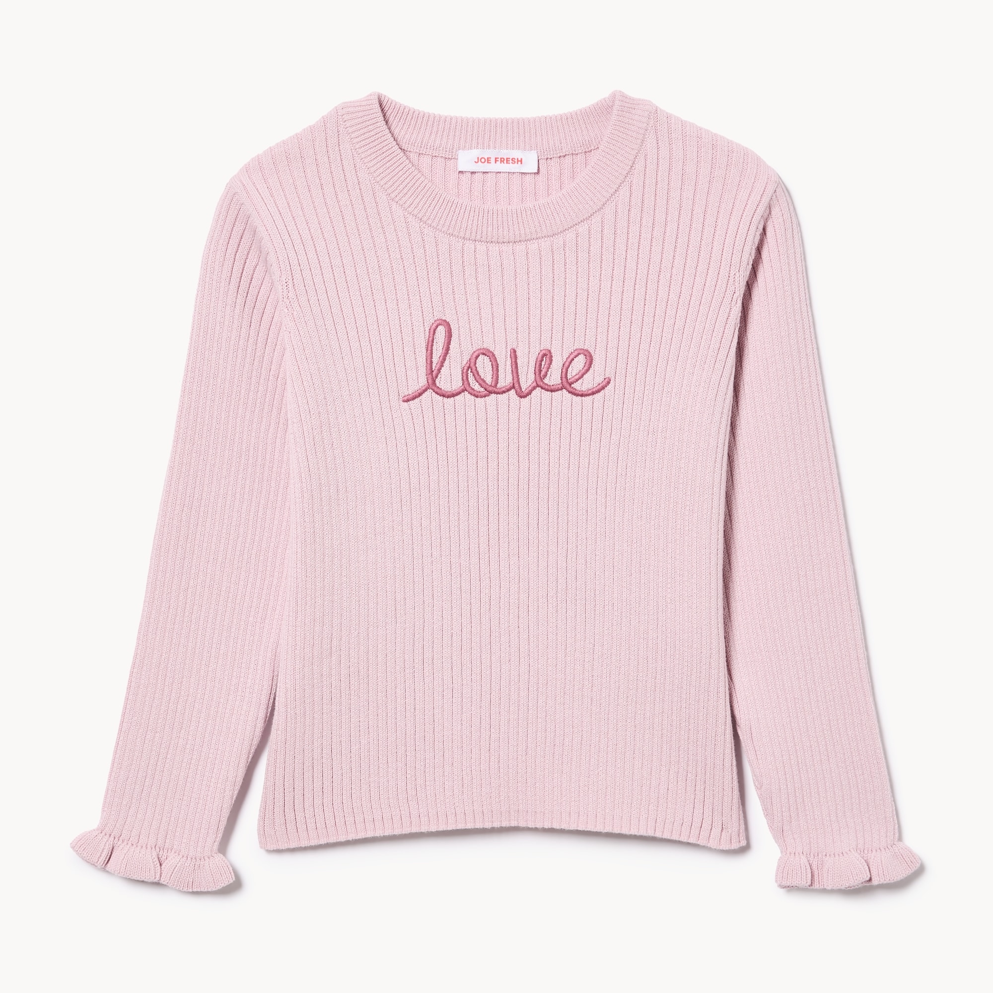 Chandail en tricot côtelé imprimé, petites filles