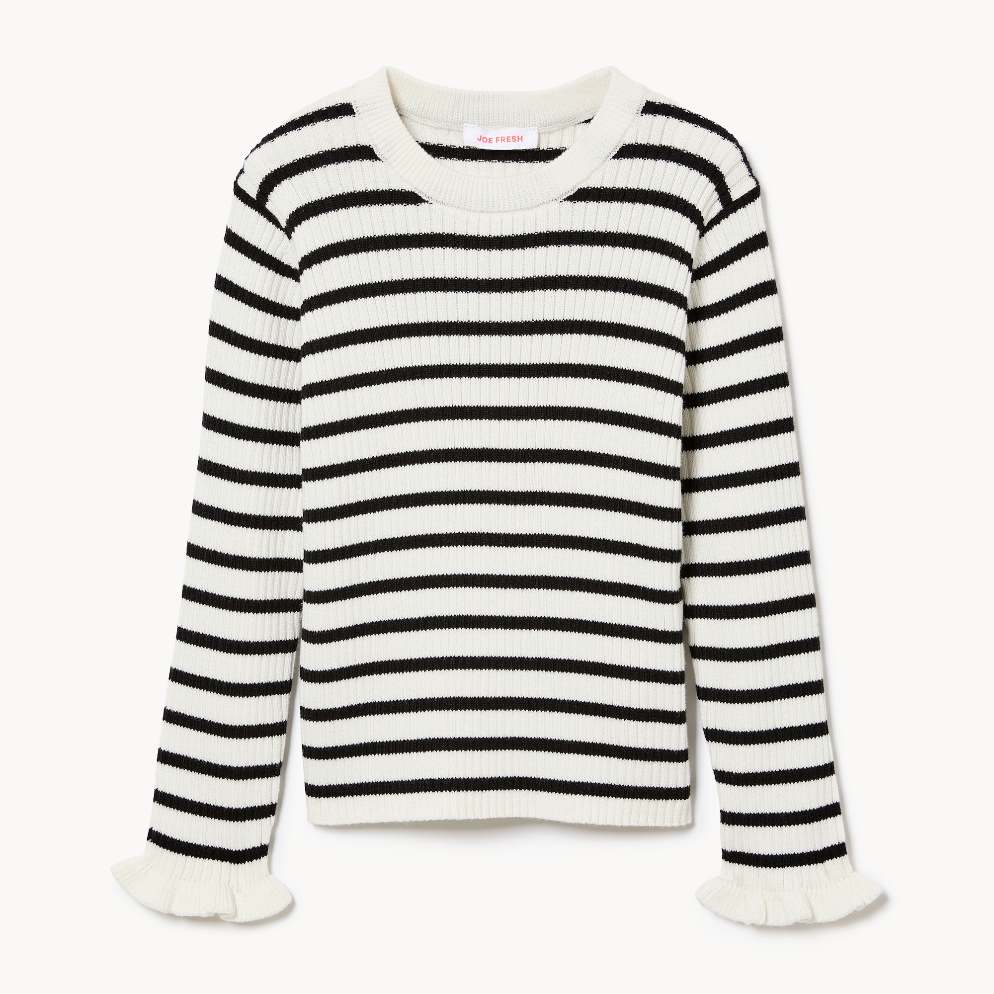 Toddler Girls' Ribbed Striped Sweater