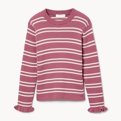 Toddler Girls' Ribbed Striped Sweater
