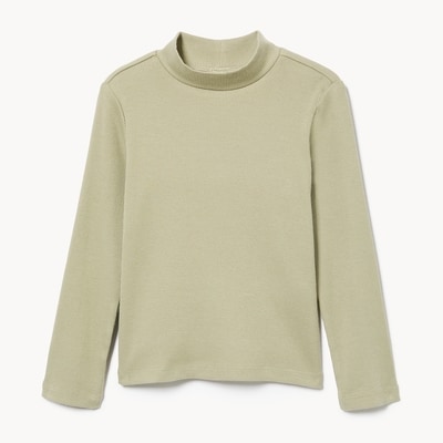 Haut manches longues à col montant, petites filles - VERT POUSSIEREUX