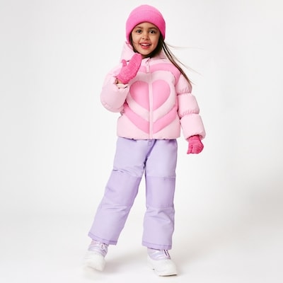 Toddler Girls' Printed Puffer Jacket - Pale Pink
