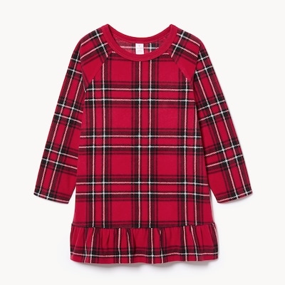 Toddler Girls' Microfleece Holiday Nightie - Dark Red