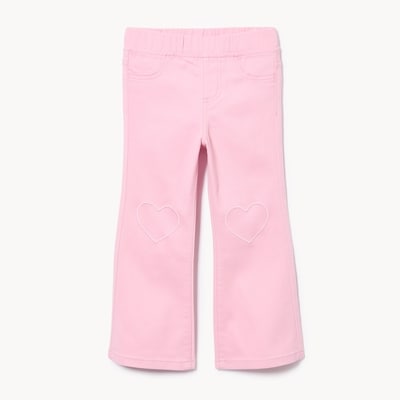 Jegging évasé à taille haute pour petites filles - VIEUX ROSE