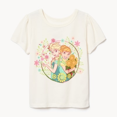 T-shirt Reine des Neiges de Disney, petites filles - Blanc Cassé