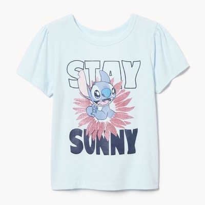 Toddler Girls' Disney Stitch T-Shirt - Light Blue