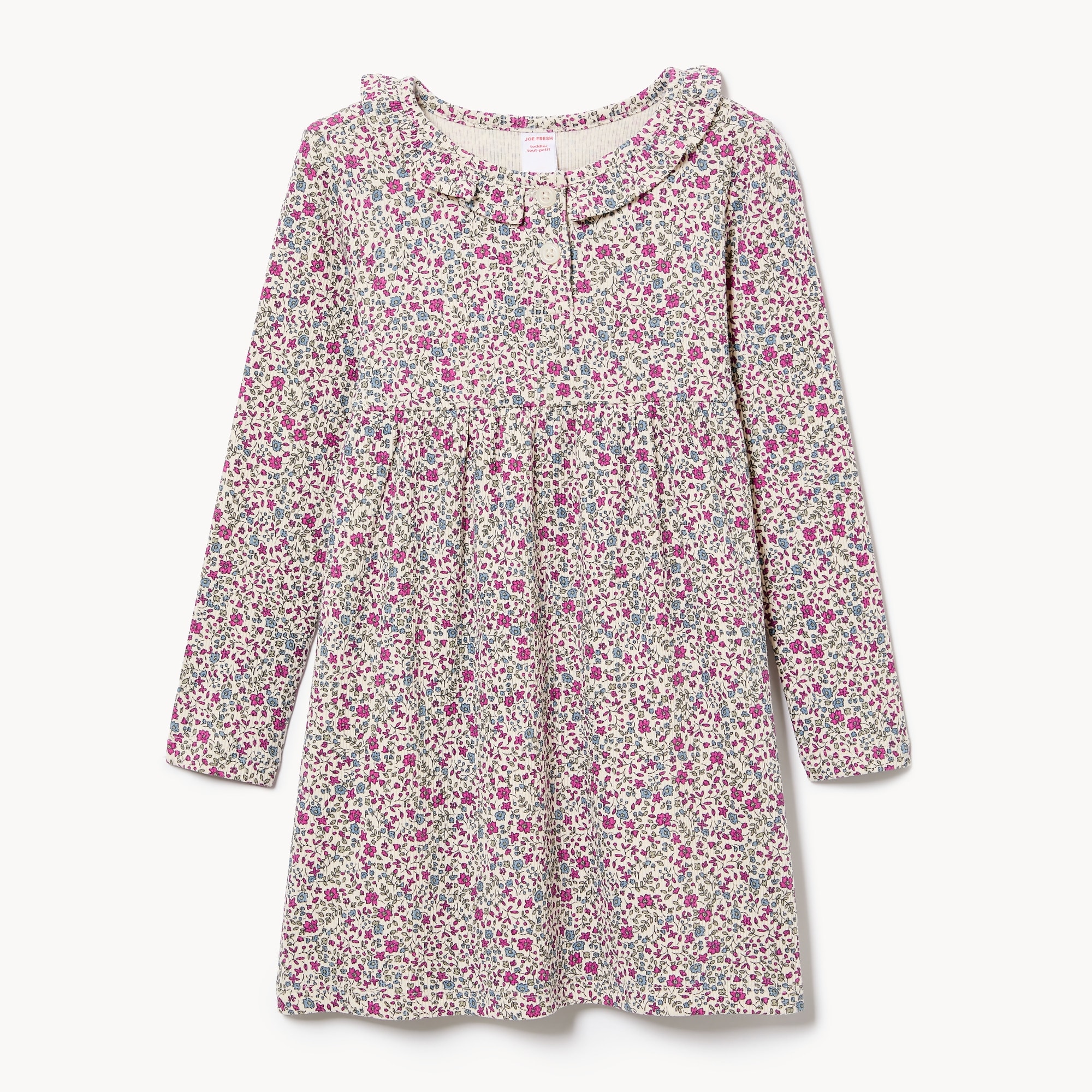 Toddler Girls' Collared Long Sleeve Dress