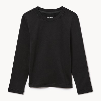 Toddler Girls' Thermal Long Sleeve Top - Black