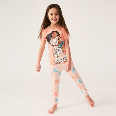 Toddler Girls' Disney Moana 2-Piece Sleep Set - Coral