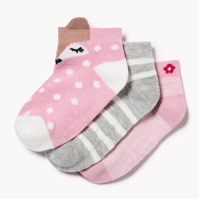 Toddler Girls' 3-Pack Low-Cut Socks - Multi