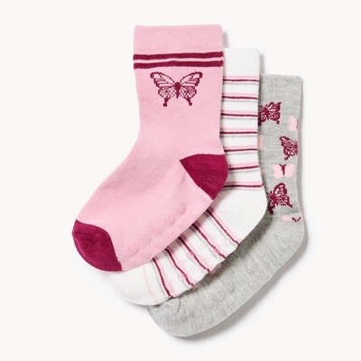 Toddler Girls' 3-Pack Crew Socks - Pink