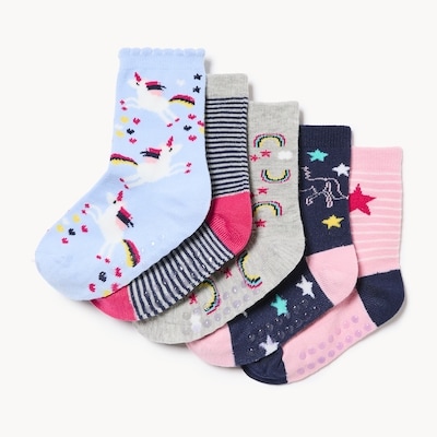 Joe Fresh Ens. 5 paires de chaussettes tube, petites filles 1 ea, 10,00 $/1ch