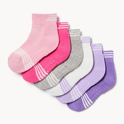 Ens. de 6 paires de socquettes pour petites filles - Assorties
