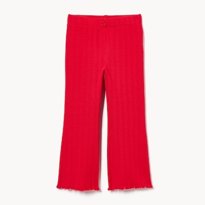 Legging évasé en mailles pointelle, petites filles - Rouge