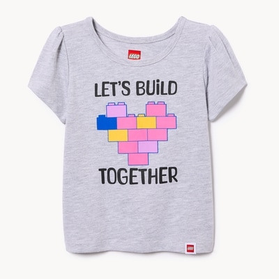 T-shirt imprimé LEGOMD pour petites filles - Mélange De Gris