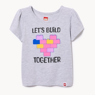 T-shirt imprimé LEGOMD pour petites filles - Mélange De Gris