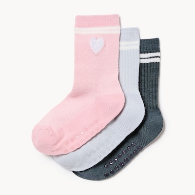 Ens. 3 paires de chaussettes tube, petites filles - Rose
