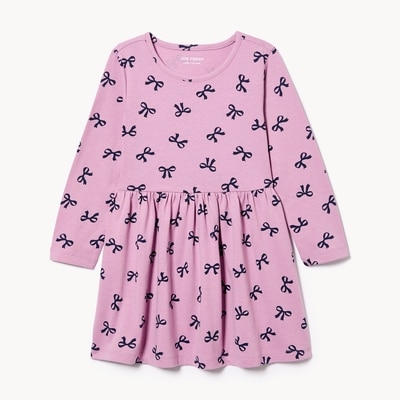 Robe imprimée à manches longues, petites filles - LAVANDE