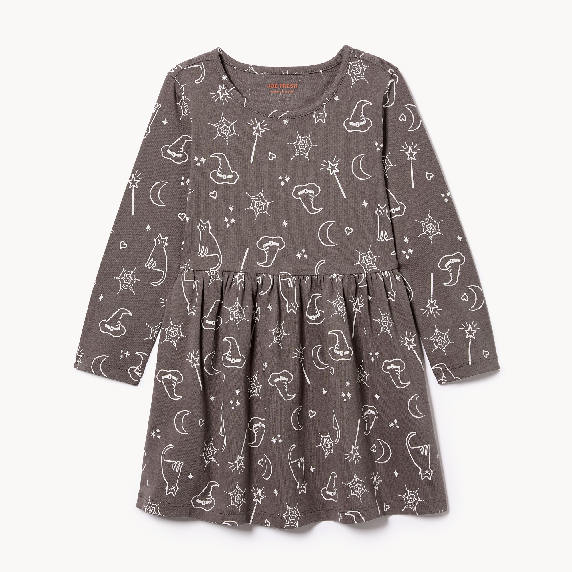 Toddler Girls' Printed Long Sleeve Dress