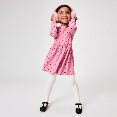 Toddler Girls' Printed Long Sleeve Dress - Pink
