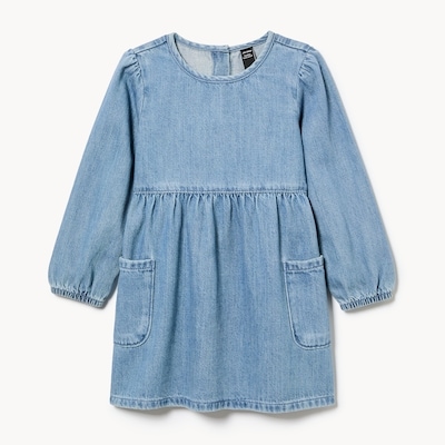 Robe en denim pour petites filles - Laver Pâle