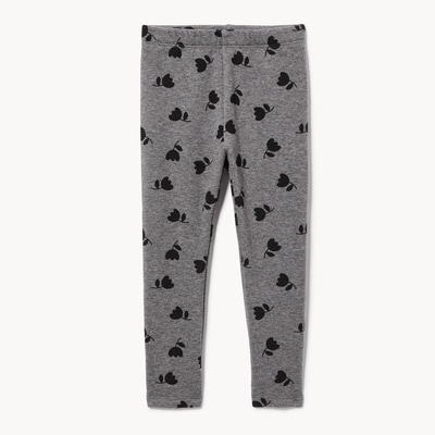 Legging en molleton duveteux pour petites filles - Mélange De Gris Foncé