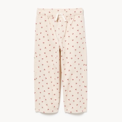 Toddler Girls' Printed Wide Leg Jean - Off White