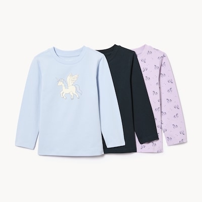 Toddler 3-Pack Long Sleeve T-Shirt - Light Blue