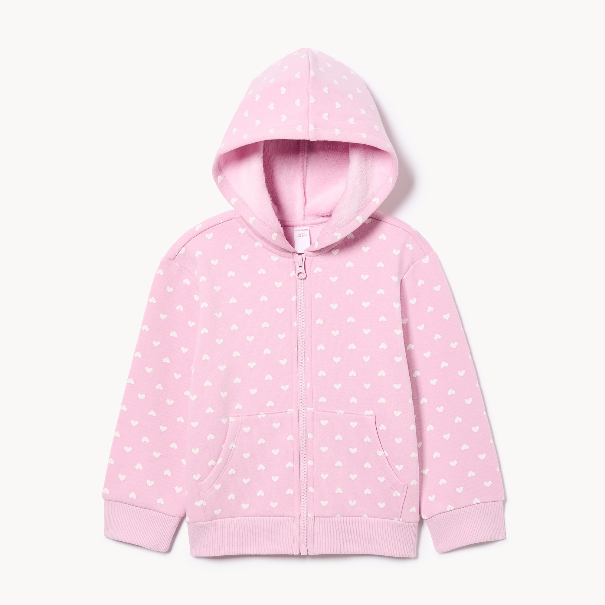 Toddler Girls' Fuzzy Fleece Zip-Up Hoodie