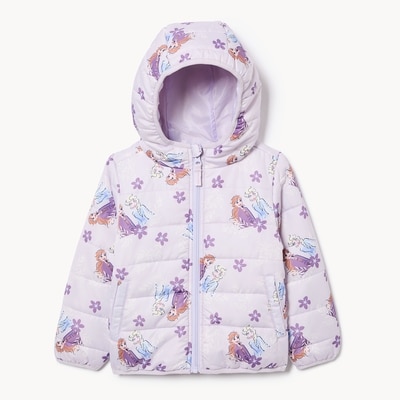 Toddler Girls' Disney Frozen Puffer Jacket - Lilac