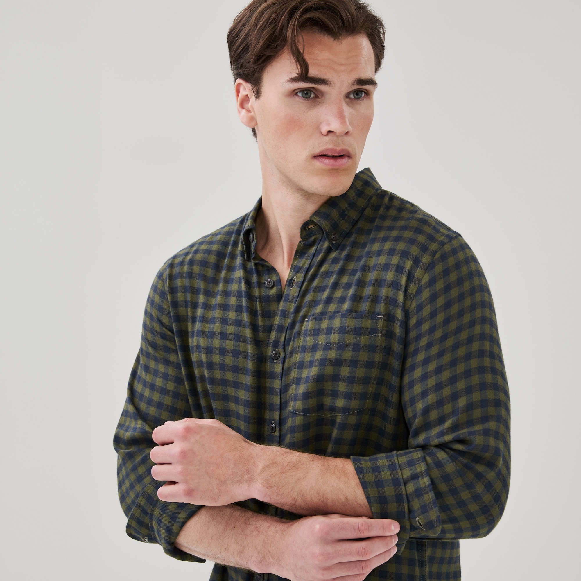Men's Flannel Button-Down Shirt
