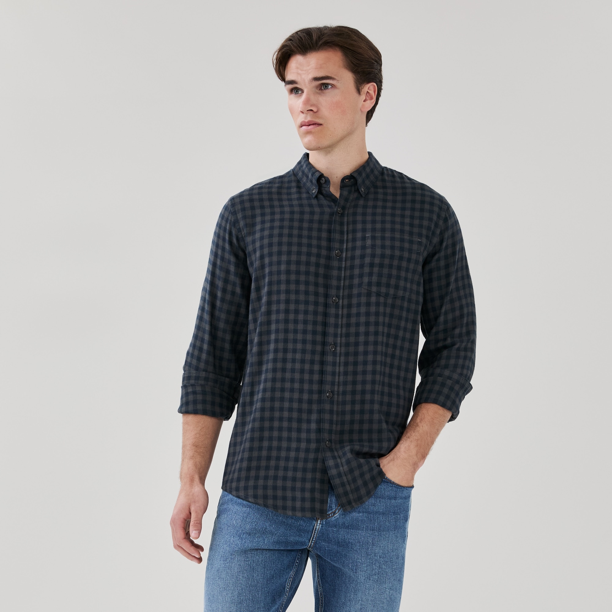 Men's Flannel Button-Down Shirt