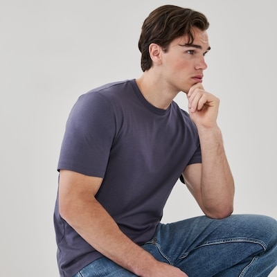 Men's Organic Cotton Crewneck T-Shirt - Dark Plum