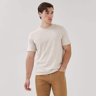 Men's Organic Cotton Crewneck T-Shirt - Oat Mix