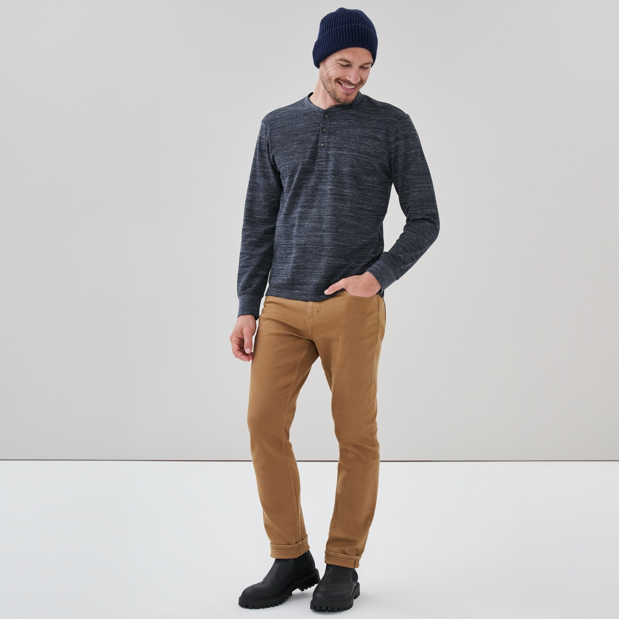 Men's Henley Long Sleeve Top