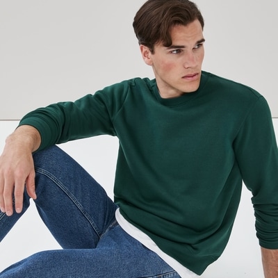 Chandail ras du cou en molleton pour hommes - Sarcelle Foncé