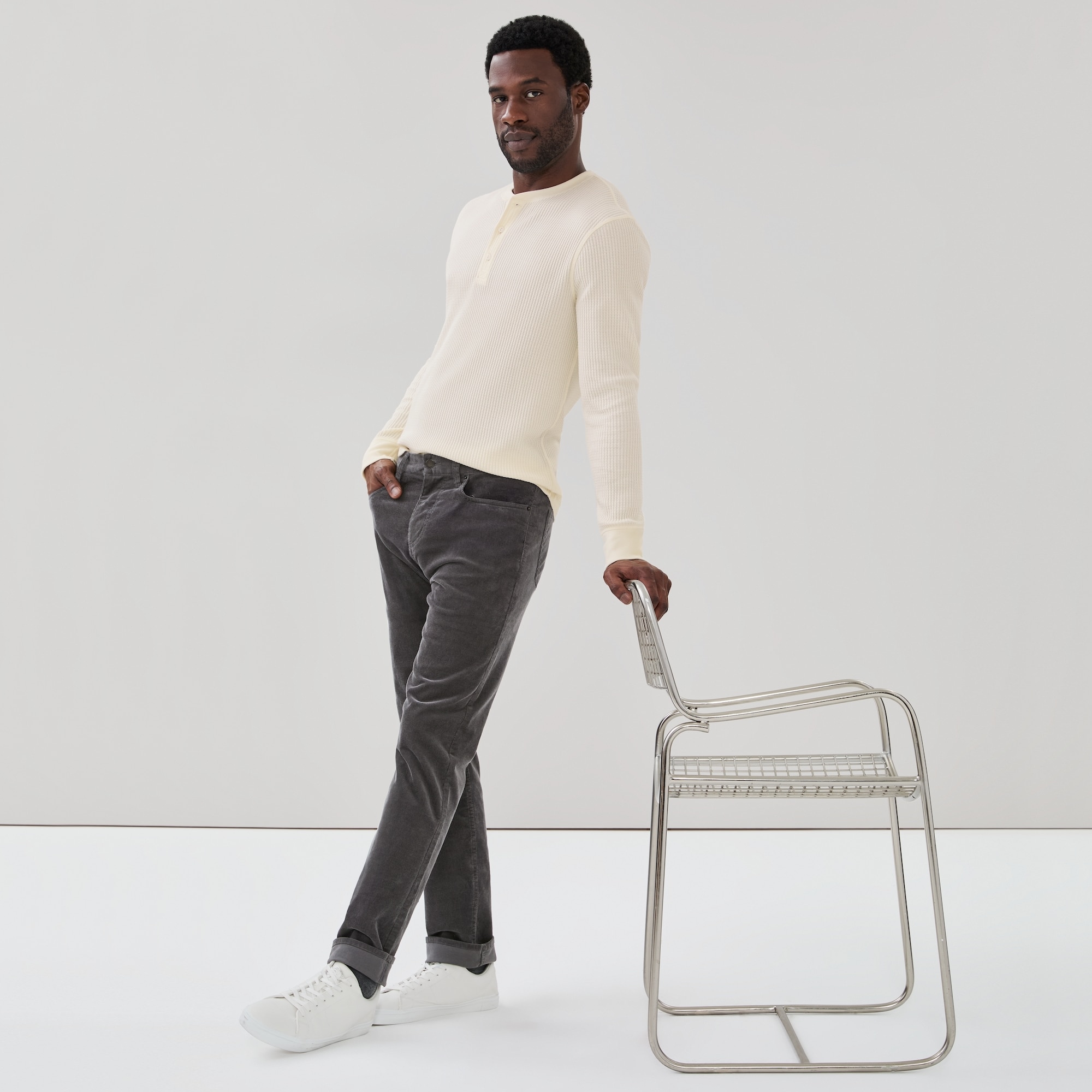 Pantalon souple en velours côtelé pour hommes