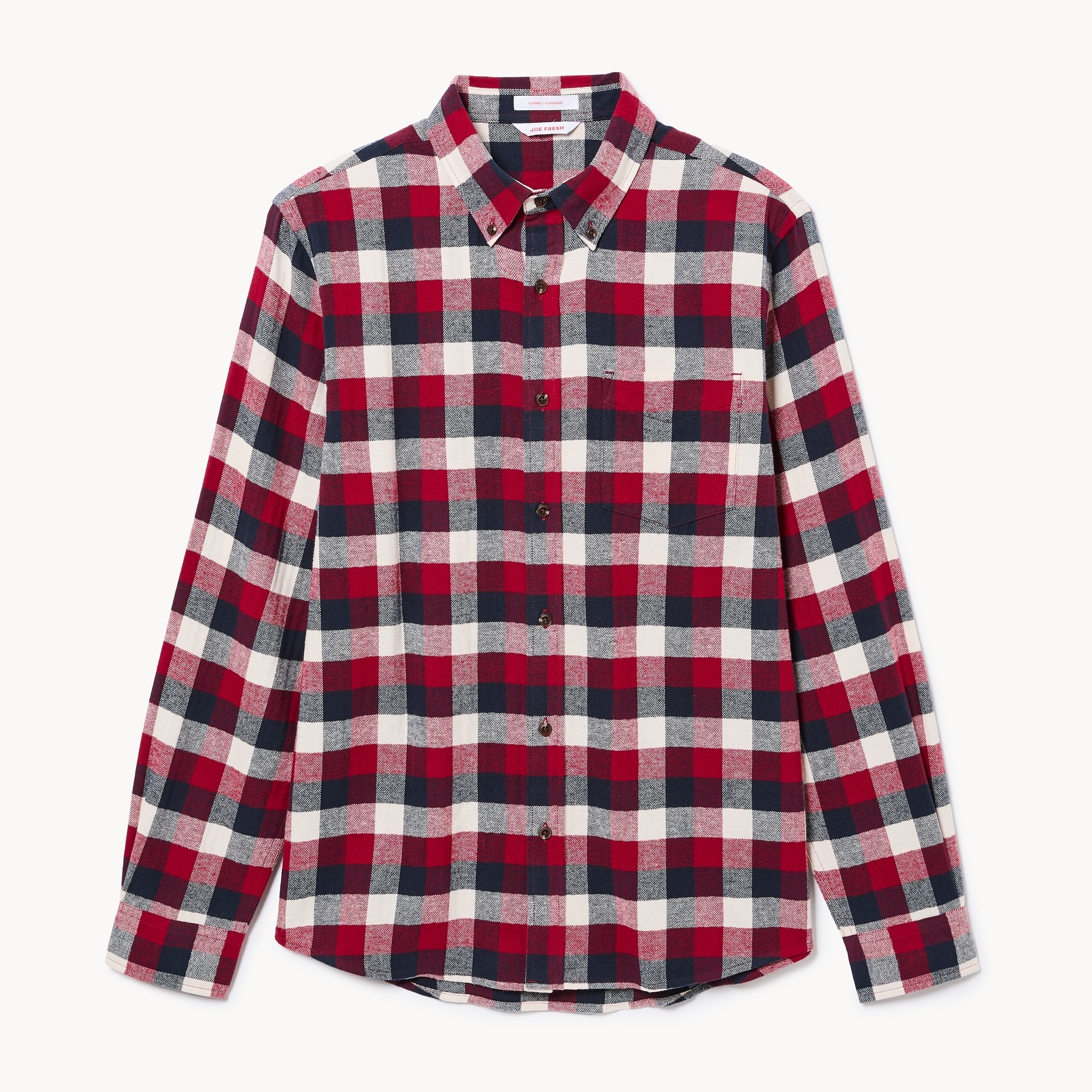 Chemise boutonnée en flanelle pour hommes