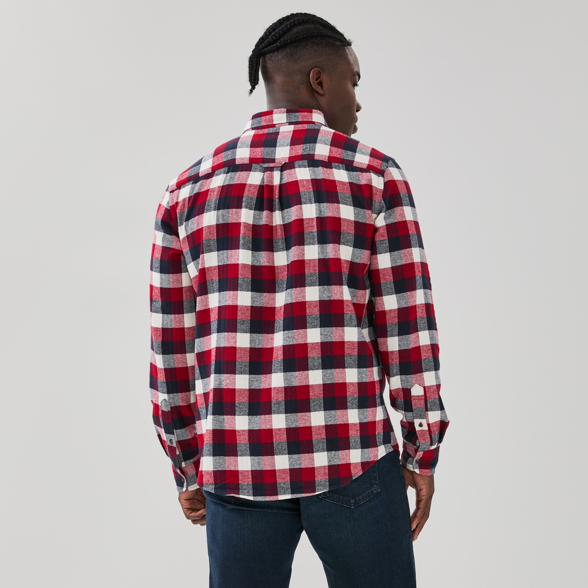 Chemise boutonnée en flanelle pour hommes