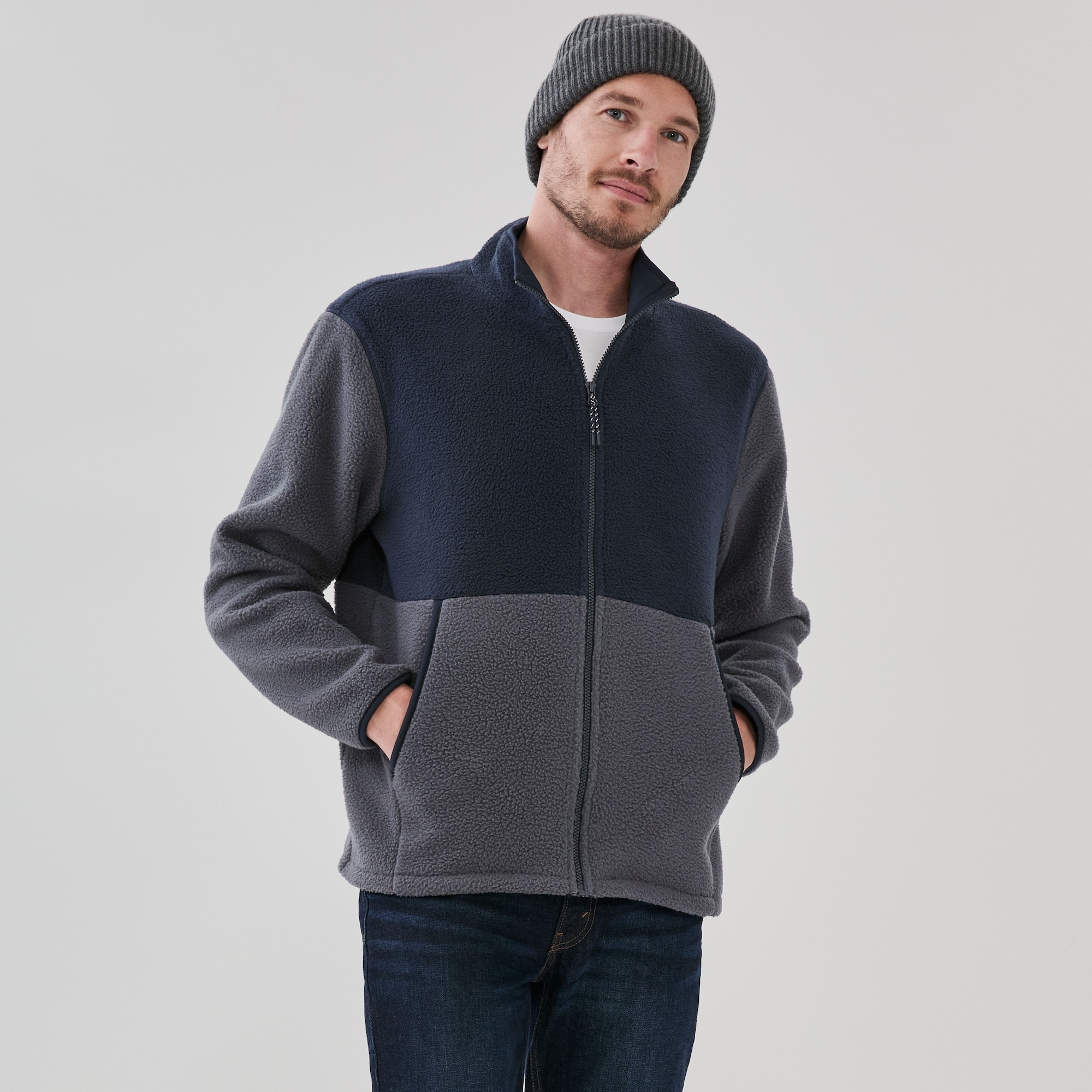 Veste sport fermeture éclair micromolleton, hommes