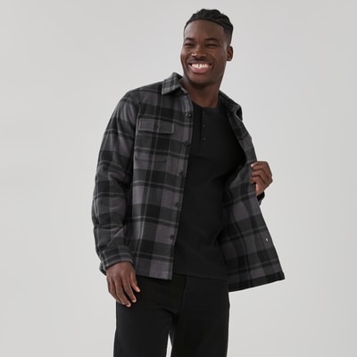 Men's Active Microfleece Overshirt - Dark Grey
