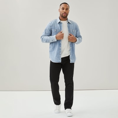 Men's Denim Work Shirt - Light Wash